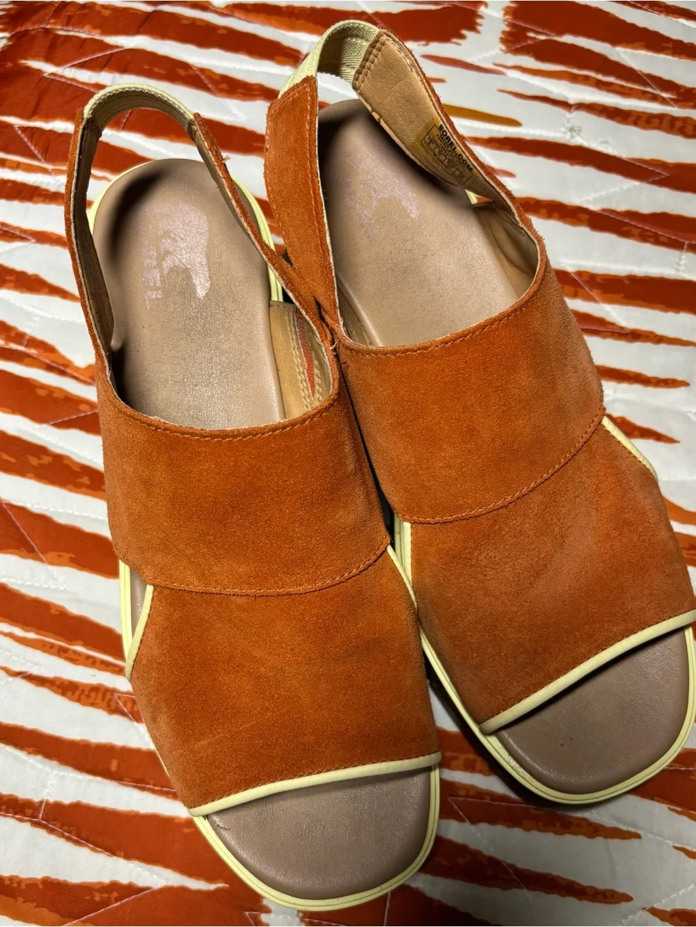 Sorel Women's Rust Orange Suede Slingback Sandals